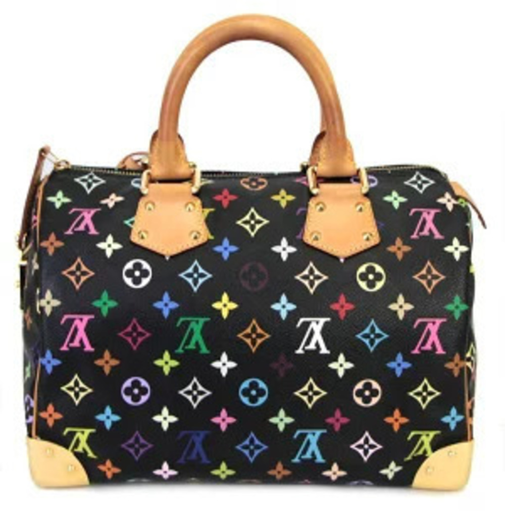 Louis Vuitton Speedy Handbag Boston Bag Multicolor Black Noir Black - Picture 3 of 7